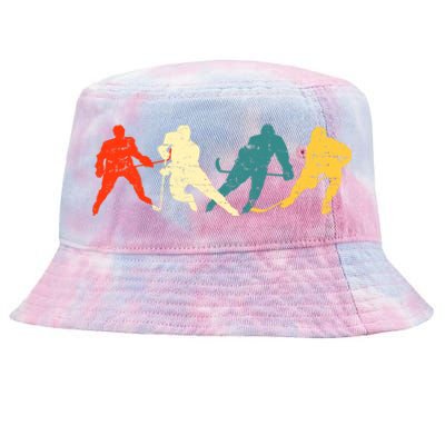 Retro Style Hockey Players Tie-Dyed Bucket Hat