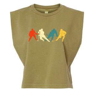 Retro Style Hockey Players Garment-Dyed Women's Muscle Tee