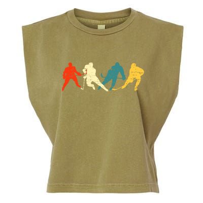 Retro Style Hockey Players Garment-Dyed Women's Muscle Tee