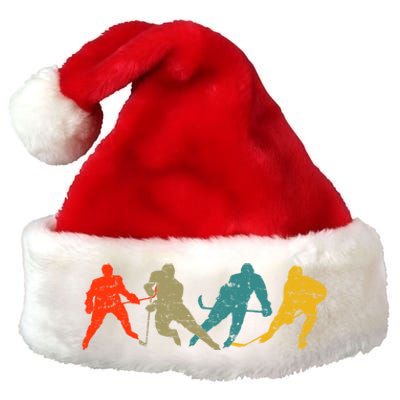 Retro Style Hockey Players Premium Christmas Santa Hat