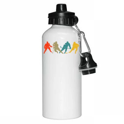 Retro Style Hockey Players Aluminum Water Bottle 