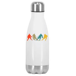 Retro Style Hockey Players Stainless Steel Insulated Water Bottle