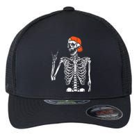 Rocker Skeleton Hand Rock On Costume Flexfit Unipanel Trucker Cap