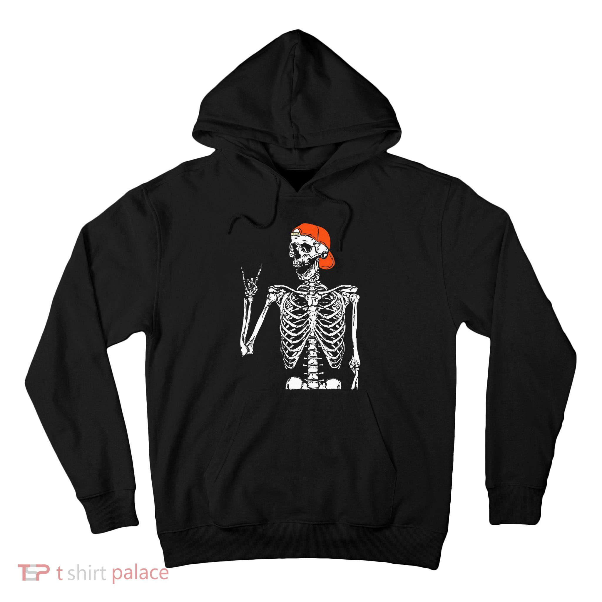 Rocker Skeleton Hand Rock On Costume Tall Hoodie
