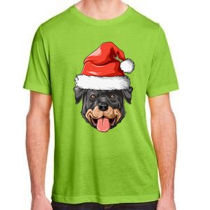 Rottweiler Santa Hat Christmas Rottweiler Funny Gift Adult ChromaSoft Performance T-Shirt