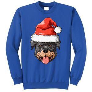 Rottweiler Santa Hat Christmas Rottweiler Funny Gift Sweatshirt