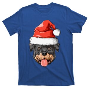 Rottweiler Santa Hat Christmas Rottweiler Funny Gift T-Shirt