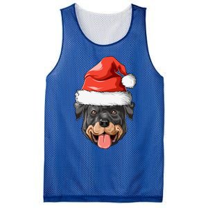 Rottweiler Santa Hat Christmas Rottweiler Funny Gift Mesh Reversible Basketball Jersey Tank