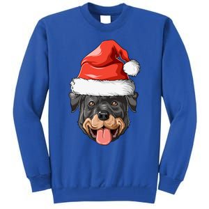 Rottweiler Santa Hat Christmas Rottweiler Funny Gift Tall Sweatshirt