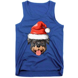 Rottweiler Santa Hat Christmas Rottweiler Funny Gift Tank Top