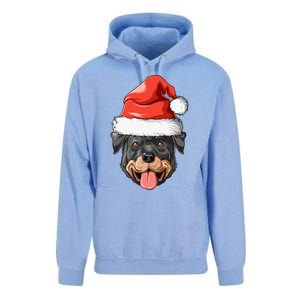 Rottweiler Santa Hat Christmas Rottweiler Funny Gift Unisex Surf Hoodie