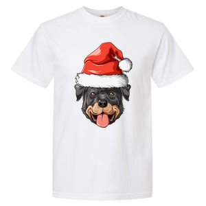 Rottweiler Santa Hat Christmas Rottweiler Funny Gift Garment-Dyed Heavyweight T-Shirt