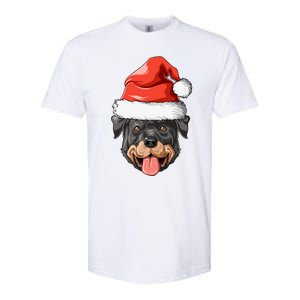 Rottweiler Santa Hat Christmas Rottweiler Funny Gift Softstyle CVC T-Shirt