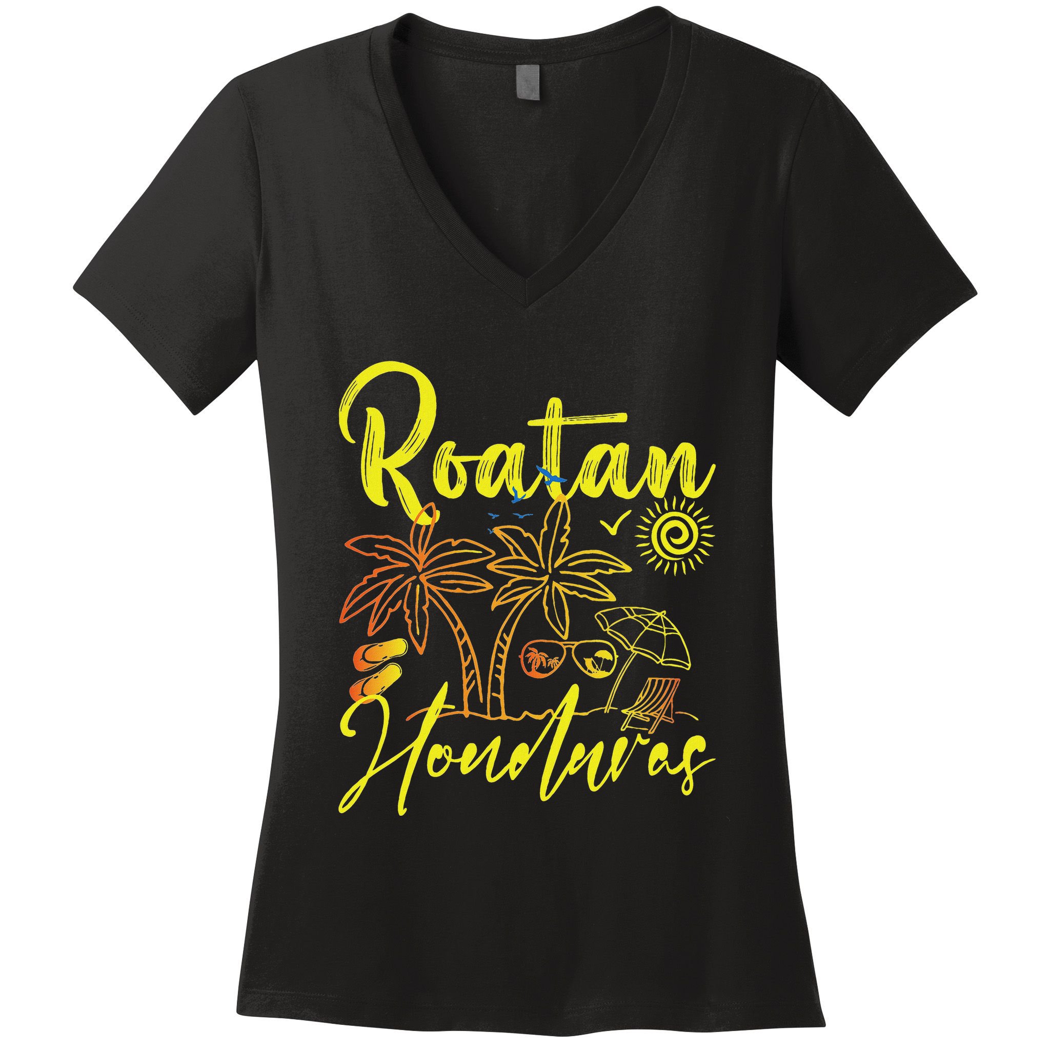 Roatan Souvenirs Honduras Beach Honduras Vacation Roatan Women's V-Neck T-Shirt
