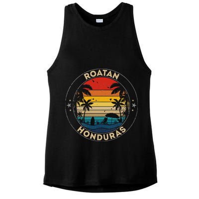 Roatan Souvenir Honduras Reminder Ladies PosiCharge Tri-Blend Wicking Tank