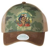 Retro Sloth Hiking Team We'll Get There When We Get There Legacy Tie Dye Trucker Hat