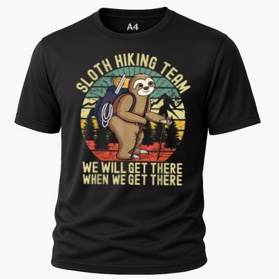 Retro Sloth Hiking Team We'll Get There When We Get There Performance Shirt