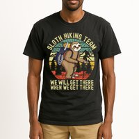Retro Sloth Hiking Team We'll Get There When We Get There Tall T-Shirt