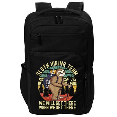 Retro Sloth Hiking Team We'll Get There When We Get There Impact Tech Backpack