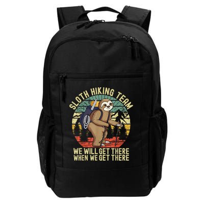Retro Sloth Hiking Team We'll Get There When We Get There Backpack