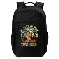 Retro Sloth Hiking Team We'll Get There When We Get There Backpack