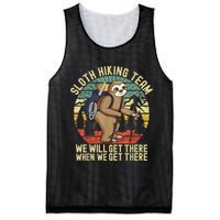 Retro Sloth Hiking Team We'll Get There When We Get There Mesh Reversible Basketball Jersey Tank