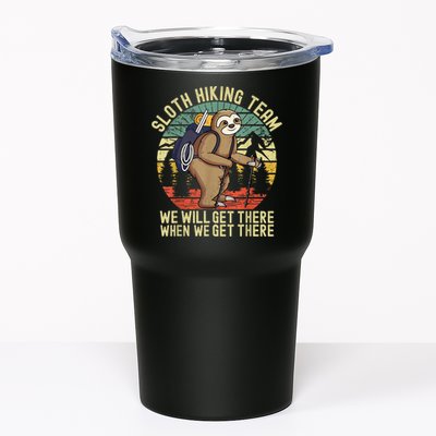 Retro Sloth Hiking Team We'll Get There When We Get There Tumbler