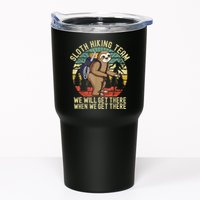 Retro Sloth Hiking Team We'll Get There When We Get There Tumbler