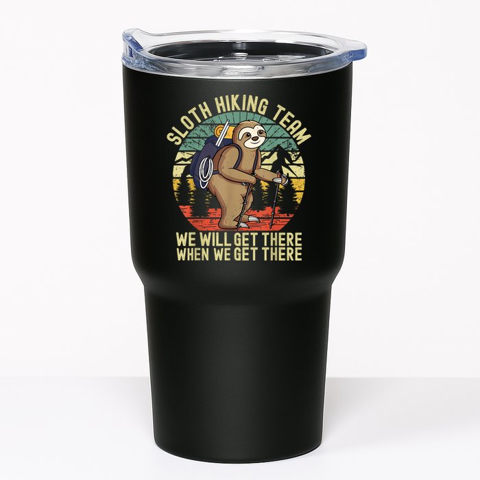 Retro Sloth Hiking Team We'll Get There When We Get There Tumbler