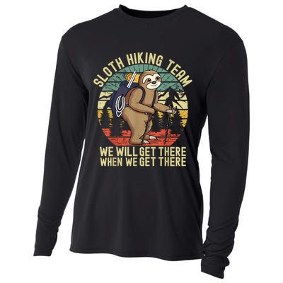 Retro Sloth Hiking Team We'll Get There When We Get There Cooling Performance Long Sleeve Crew
