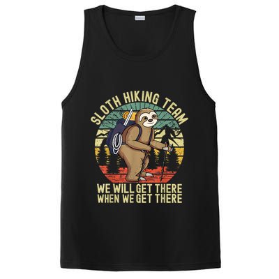 Retro Sloth Hiking Team We'll Get There When We Get There PosiCharge Competitor Tank