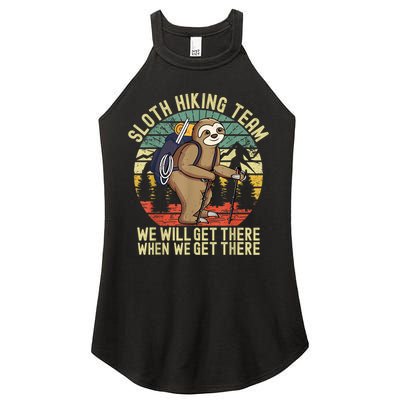 Retro Sloth Hiking Team We'll Get There When We Get There Women's Perfect Tri Rocker Tank