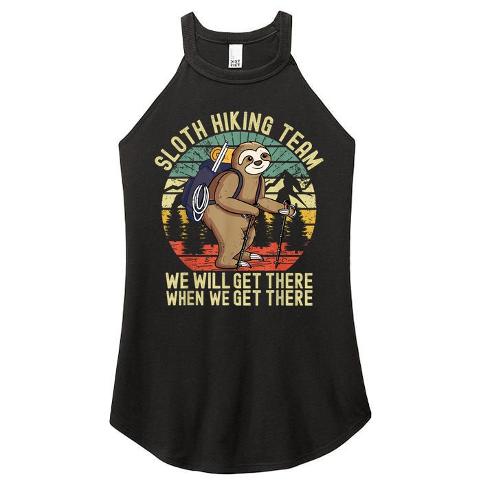 Retro Sloth Hiking Team We'll Get There When We Get There Women's Perfect Tri Rocker Tank