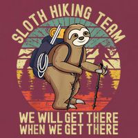 Retro Sloth Hiking Team We'll Get There When We Get There 16oz Travel Tumbler
