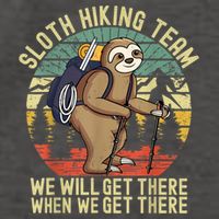 Retro Sloth Hiking Team We'll Get There When We Get There Vector Backpack