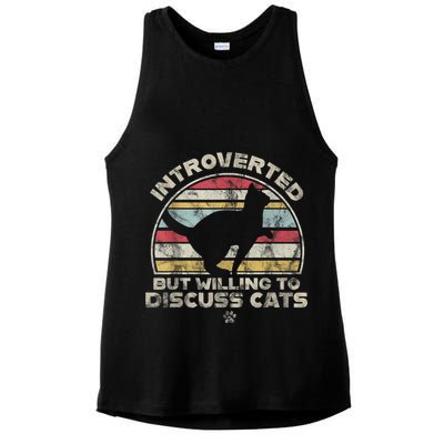Retro Style Introverted But Willing To Discuss Cats Vintage Ladies PosiCharge Tri-Blend Wicking Tank