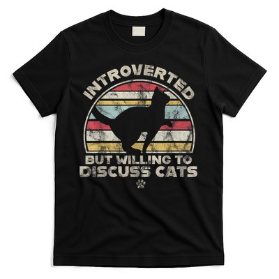 Retro Style Introverted But Willing To Discuss Cats Vintage T-Shirt