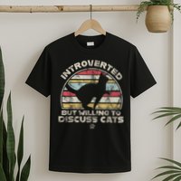 Retro Style Introverted But Willing To Discuss Cats Vintage T-Shirt