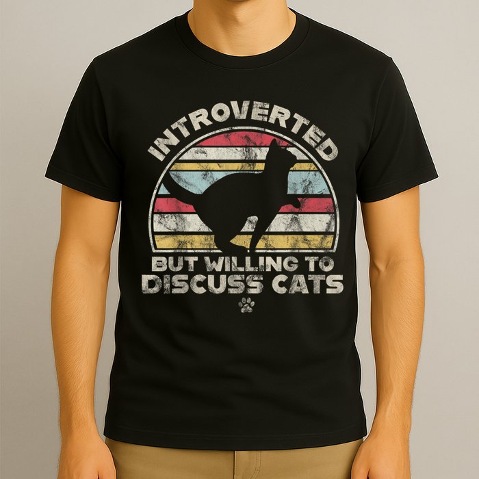 Retro Style Introverted But Willing To Discuss Cats Vintage T-Shirt