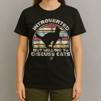 Retro Style Introverted But Willing To Discuss Cats Vintage T-Shirt
