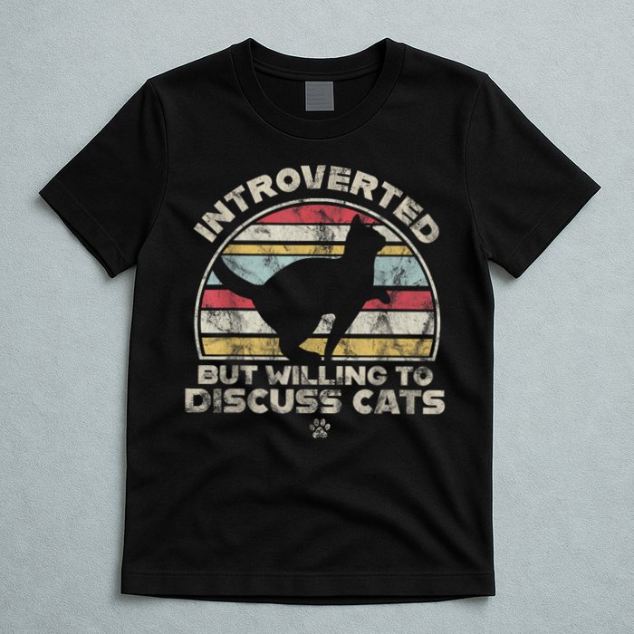 Retro Style Introverted But Willing To Discuss Cats Vintage T-Shirt