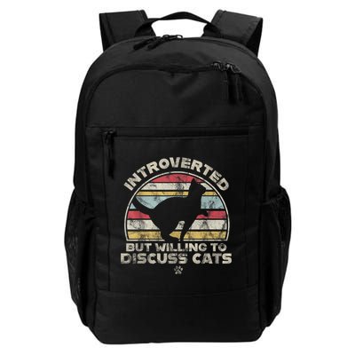 Retro Style Introverted But Willing To Discuss Cats Vintage Backpack