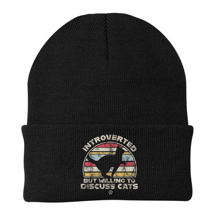 Retro Style Introverted But Willing To Discuss Cats Vintage Beanie