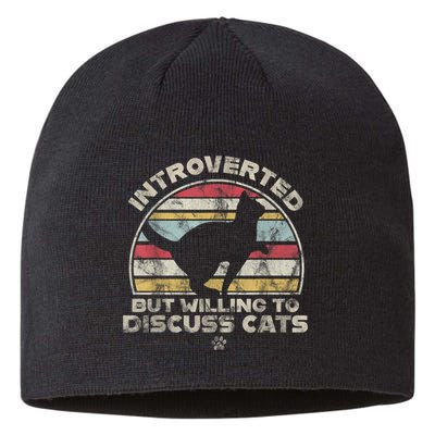 Retro Style Introverted But Willing To Discuss Cats Vintage Sustainable Beanie