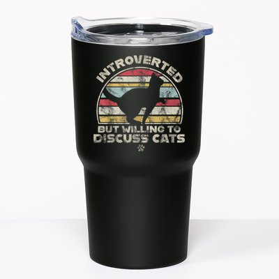 Retro Style Introverted But Willing To Discuss Cats Vintage Tumbler