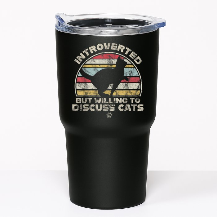 Retro Style Introverted But Willing To Discuss Cats Vintage Tumbler