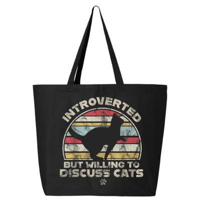 Retro Style Introverted But Willing To Discuss Cats Vintage 25L Jumbo Tote