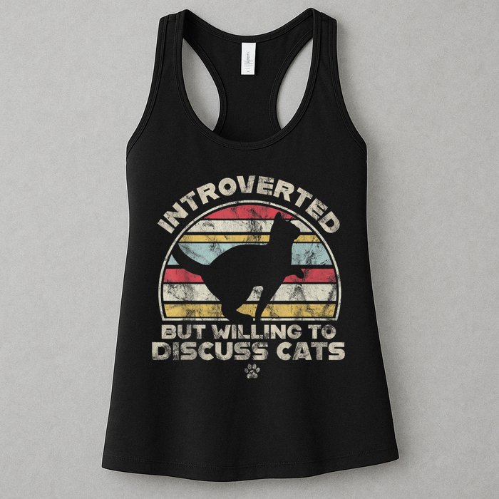Retro Style Introverted But Willing To Discuss Cats Vintage Womens Tank Top