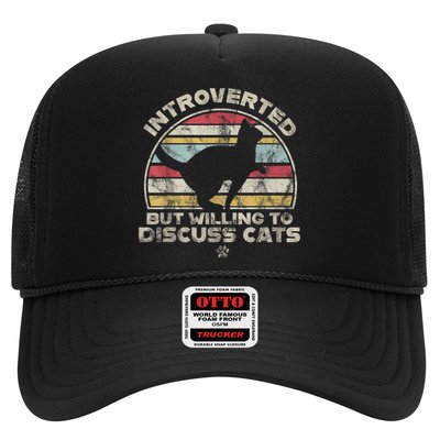 Retro Style Introverted But Willing To Discuss Cats Vintage Trucker Hat
