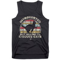 Retro Style Introverted But Willing To Discuss Cats Vintage Tank Top